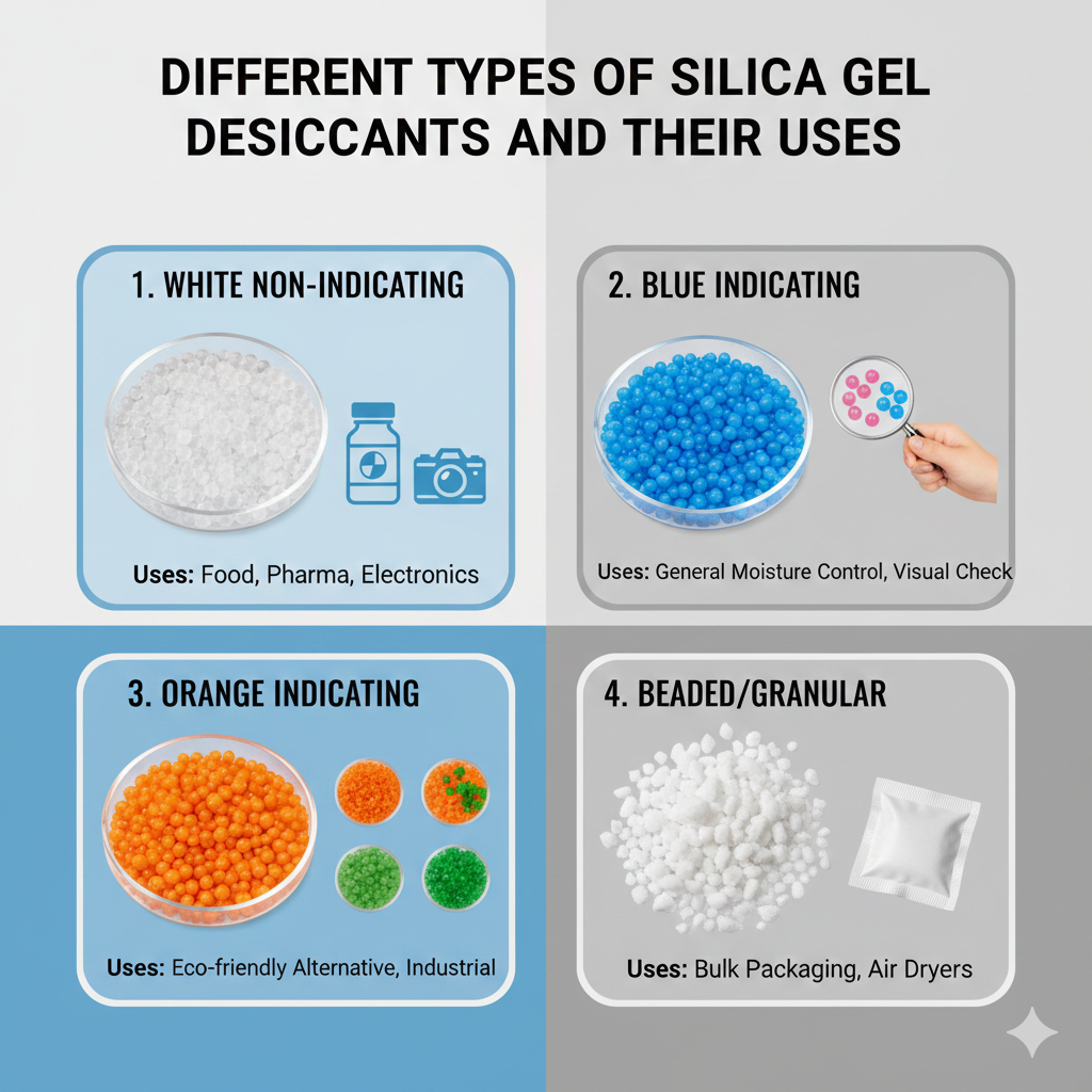 Different Types of Silica Gel Desiccants and Their Uses